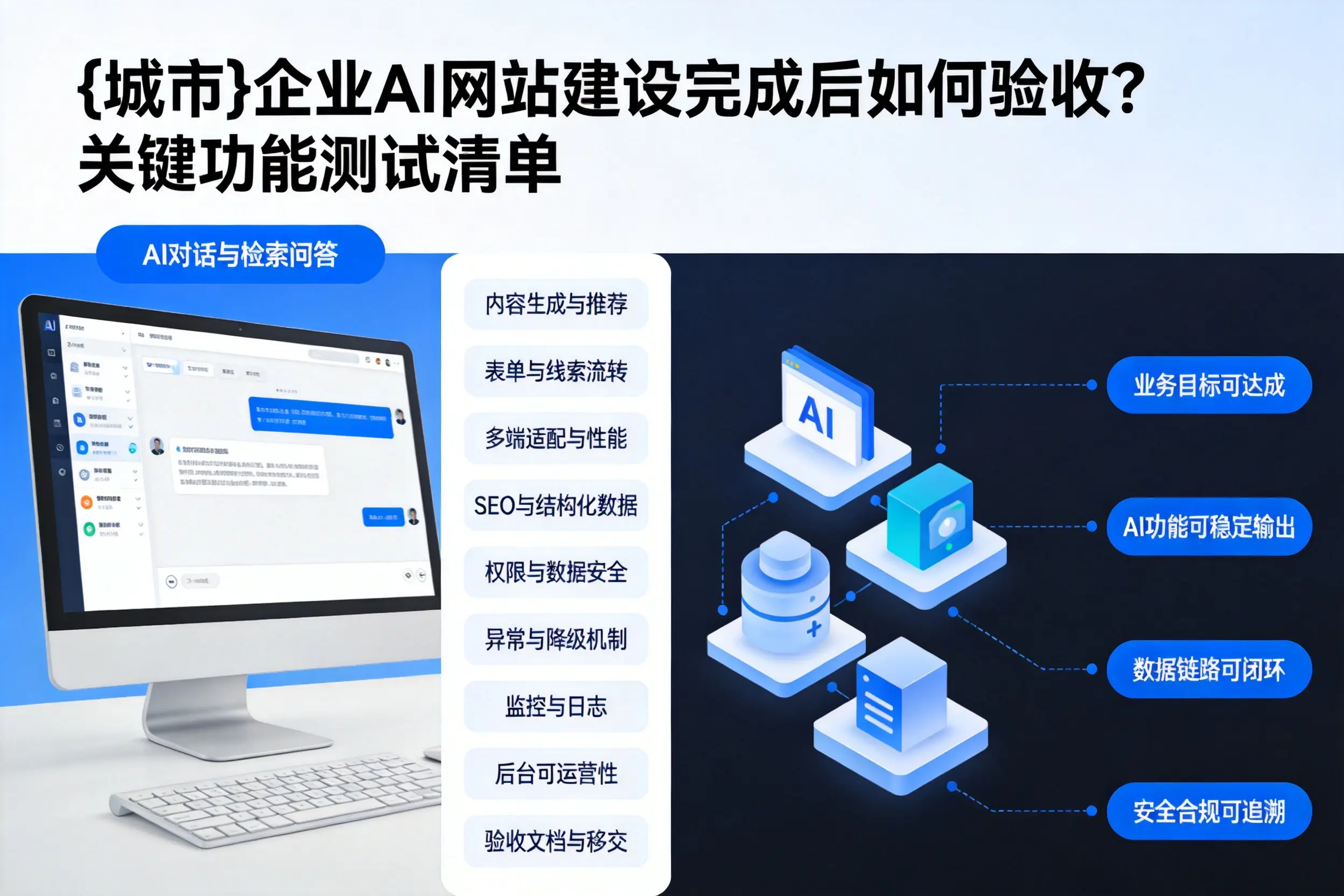 绵阳企业AI网站建设完成后如何验收？关键功能测试清单