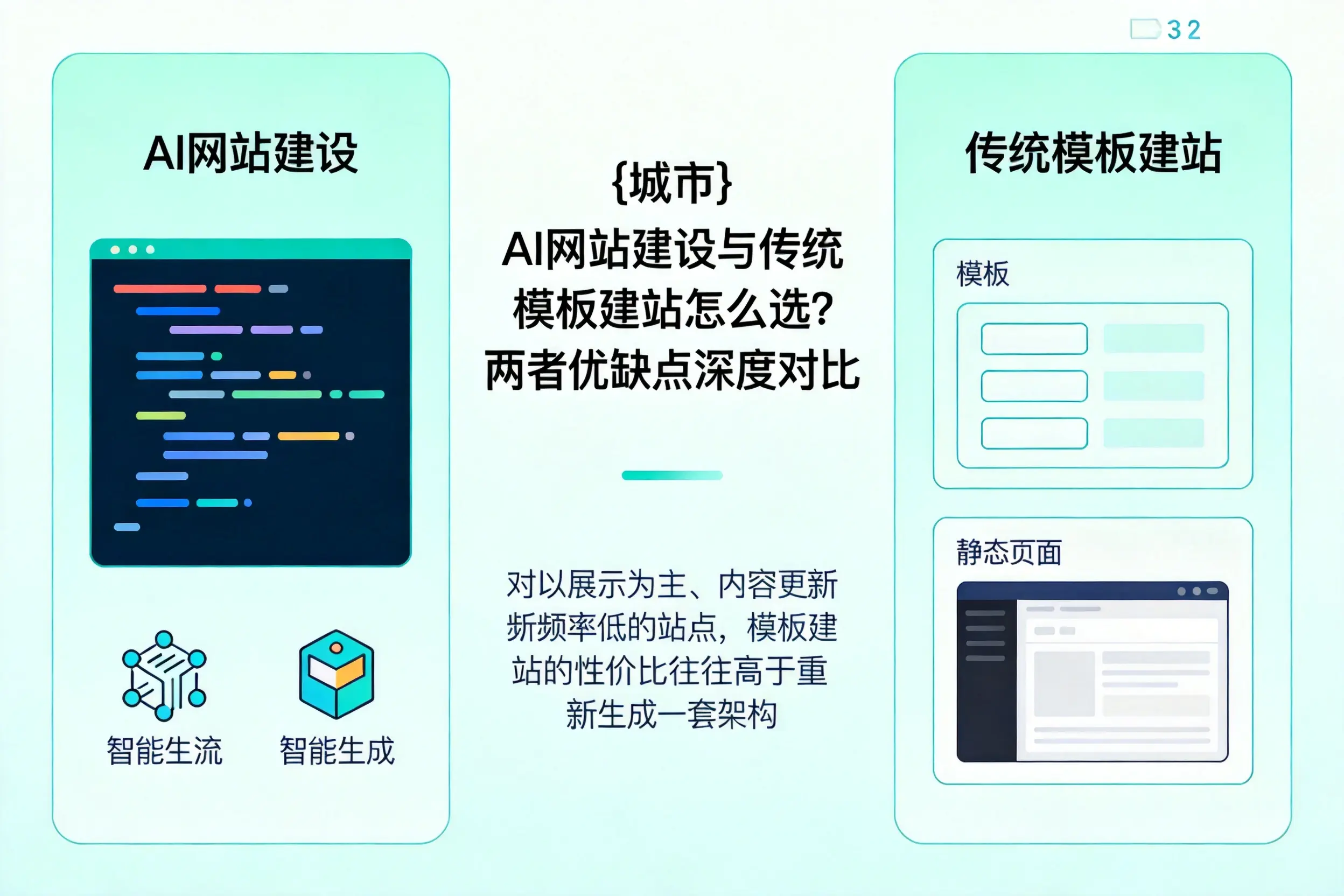 绵阳AI网站建设与传统模板建站怎么选？两者优缺点深度对比
