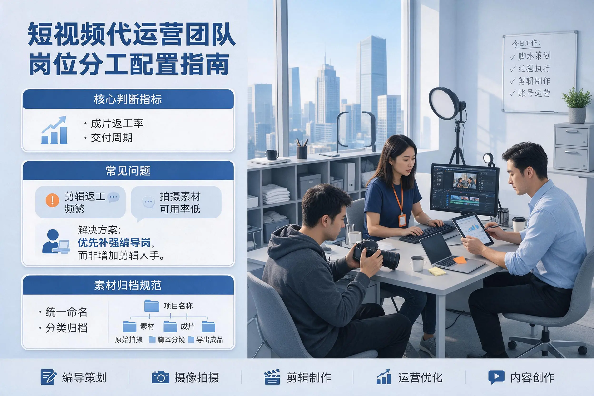短视频代运营团队如何配置？绵阳企业岗位分工科普说明