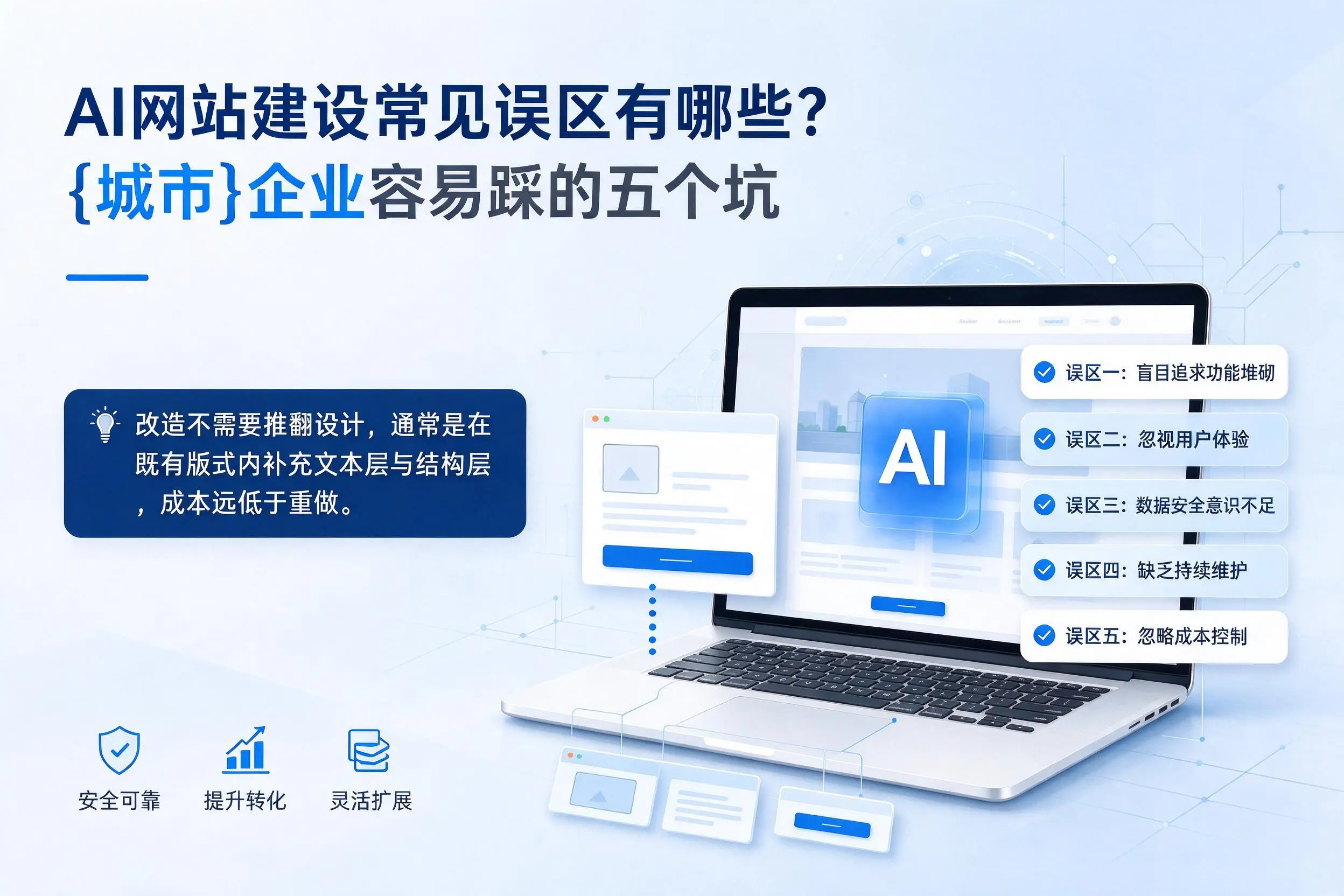 AI网站建设常见误区有哪些?绵阳企业容易踩的五个坑